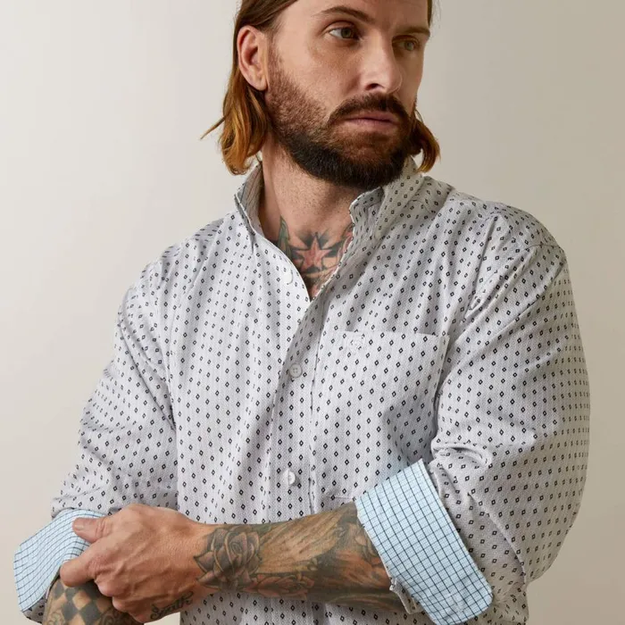 Men Wrinkle Free Coleman Classic Fit Shirt Grey Ariat Button Down Shirts Men Wrinkle Free Coleman Classic Fit Shirt Grey Ariat Button Down Shirts