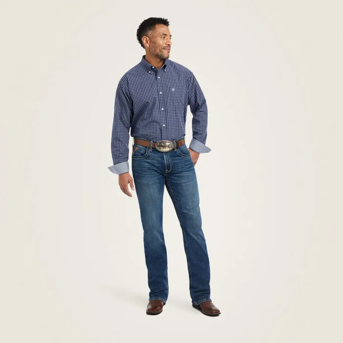 Men Wrinkle Free Immanuel Classic Fit Shirt Midnight Sail Ariat Button Down Shirts Men Wrinkle Free Immanuel Classic Fit Shirt Midnight Sail Ariat Button Down Shirts