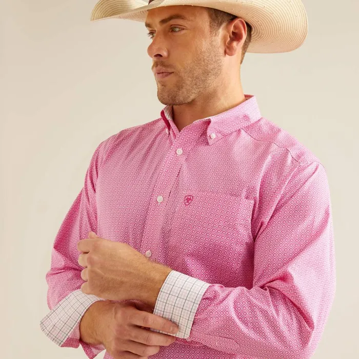 Men Wrinkle Free Oden Classic Fit Shirt Rose Violet Ariat Button Down Shirts Men Wrinkle Free Oden Classic Fit Shirt Rose Violet Ariat Button Down Shirts