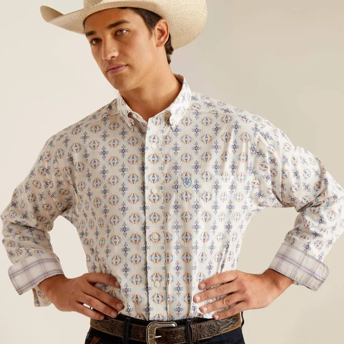 Men Wrinkle Free Remington Classic Fit Shirt Oatmeal Ariat Button Down Shirts Men Wrinkle Free Remington Classic Fit Shirt Oatmeal Ariat Button Down Shirts