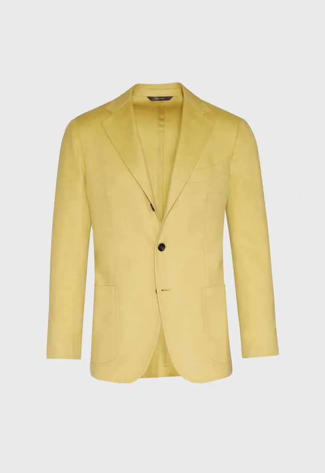 Men Yellow Cashmere Soft Jacket Yellow Paul Stuart Sport Jacket and Blazers