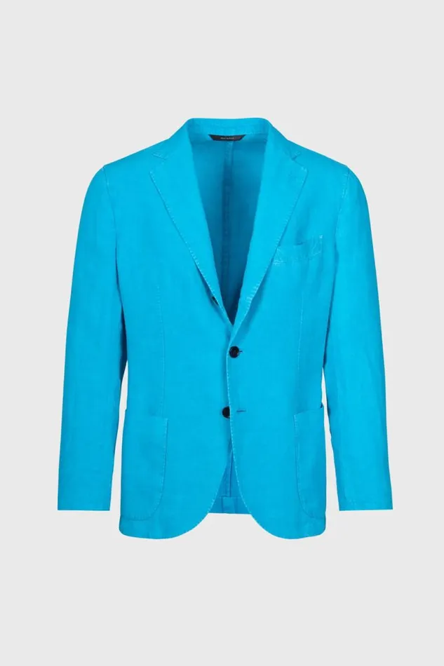 Mens Paul Stuart Blazers and Jackets Linen GarmentDyed Jacket Turquoise