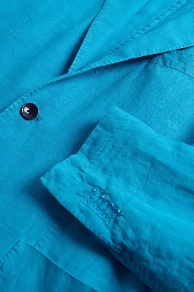 Mens Paul Stuart Blazers and Jackets Linen GarmentDyed Jacket Turquoise Mens Paul Stuart Blazers and Jackets Linen GarmentDyed Jacket Turquoise
