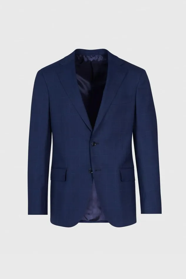 Mens Paul Stuart Blazers and Jackets Navy Plaid Summer Jacket Navy
