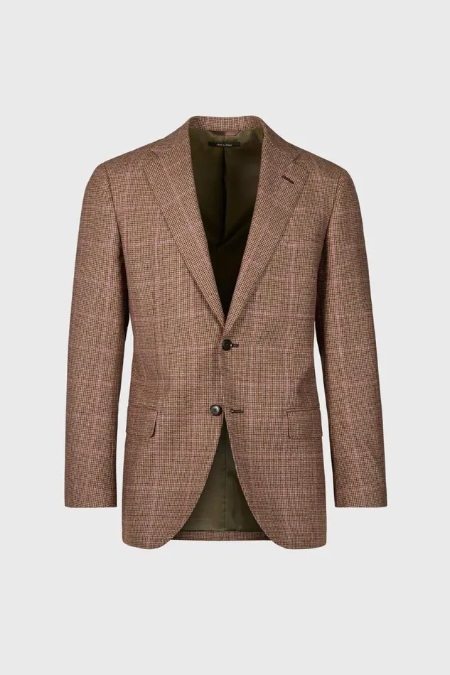 Mens Paul Stuart Blazers and Jackets Wool Plaid Jacket Brownplum