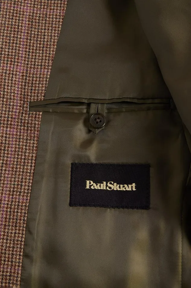 Mens Paul Stuart Blazers and Jackets Wool Plaid Jacket Brownplum Mens Paul Stuart Blazers and Jackets Wool Plaid Jacket Brownplum