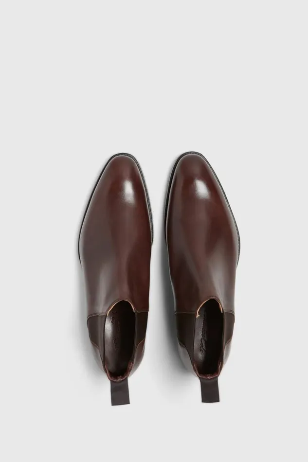 Mens Paul Stuart Boots Leather Half Chelsea Boot Chestnut Brown Mens Paul Stuart Boots Leather Half Chelsea Boot Chestnut Brown