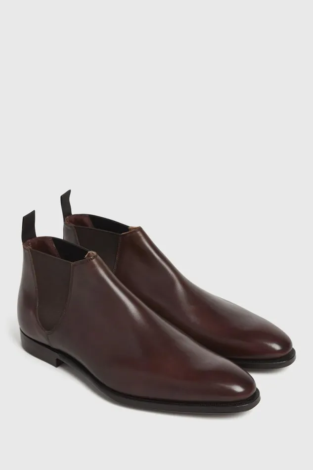 Mens Paul Stuart Boots Leather Half Chelsea Boot Chestnut Brown Mens Paul Stuart Boots Leather Half Chelsea Boot Chestnut Brown