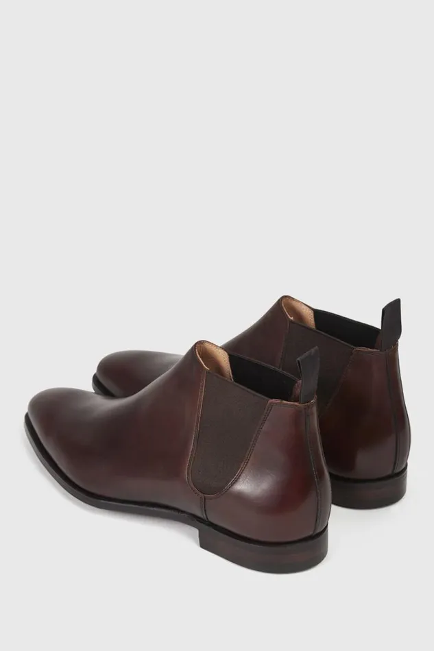 Mens Paul Stuart Boots Leather Half Chelsea Boot Chestnut Brown Mens Paul Stuart Boots Leather Half Chelsea Boot Chestnut Brown