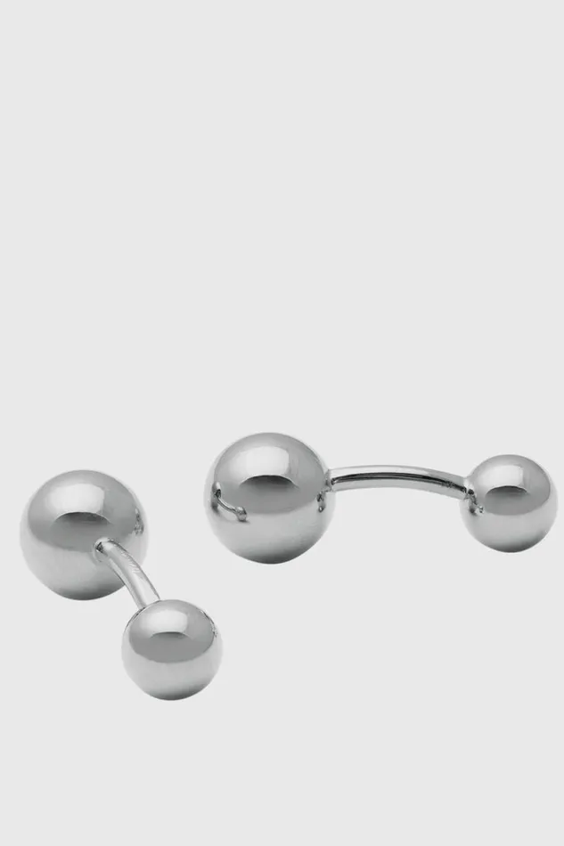 Mens Paul Stuart Cufflinks Sterling Silver Ball Cufflinks Silver