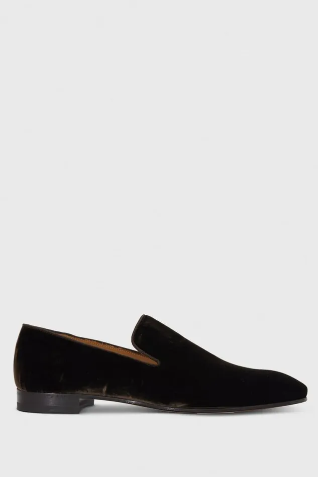Mens Paul Stuart Evening Harrier Velvet Formal SlipOn Brown