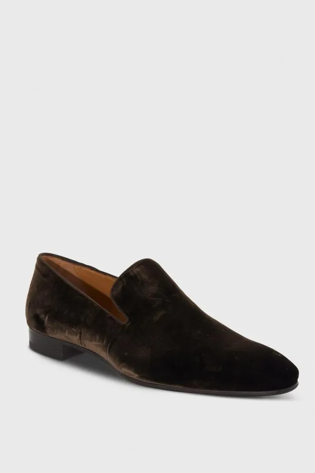 Mens Paul Stuart Evening Harrier Velvet Formal SlipOn Brown Mens Paul Stuart Evening Harrier Velvet Formal SlipOn Brown