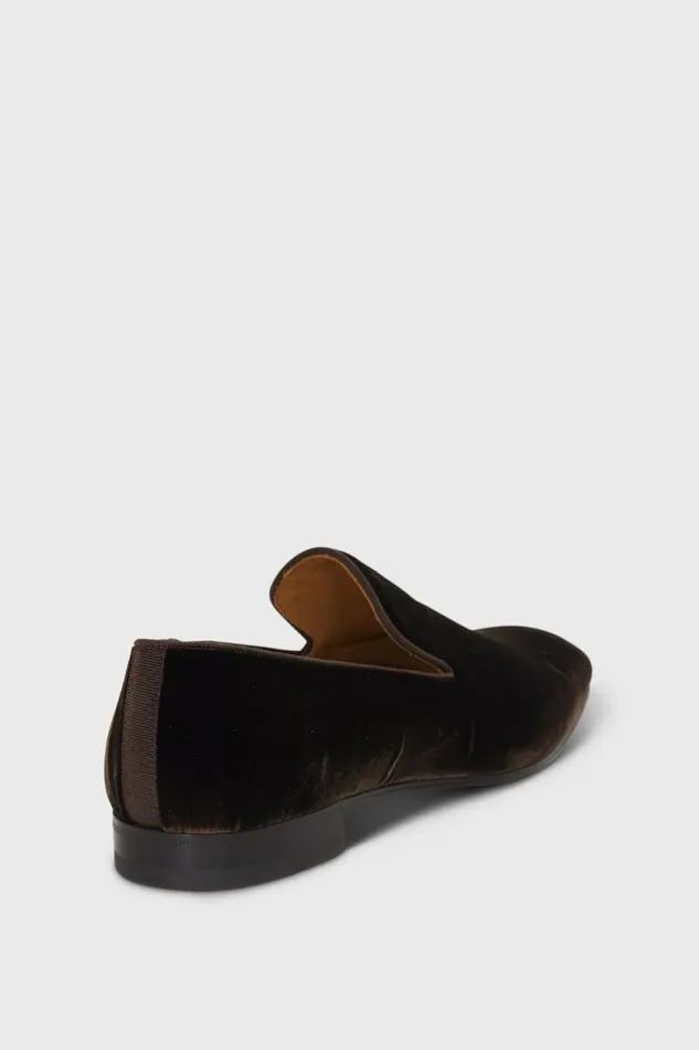 Mens Paul Stuart Evening Harrier Velvet Formal SlipOn Brown Mens Paul Stuart Evening Harrier Velvet Formal SlipOn Brown