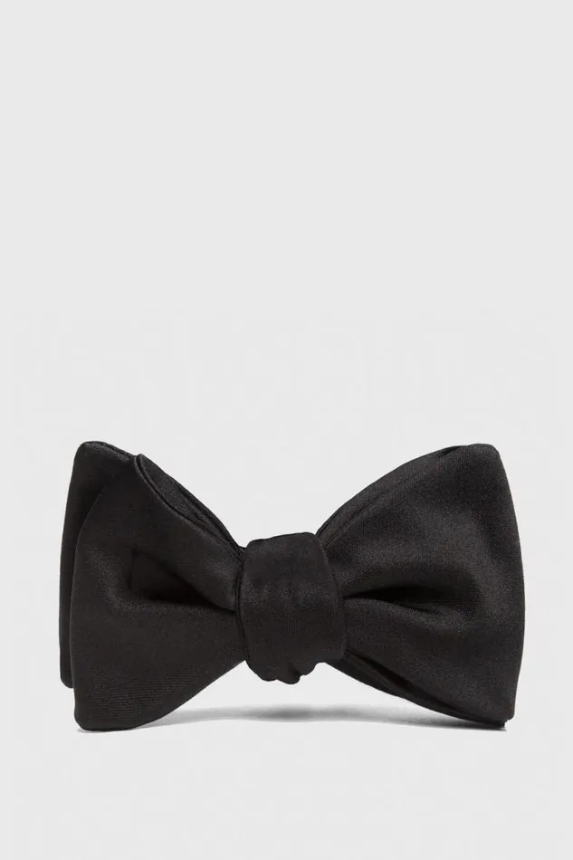 Mens Paul Stuart Formal Shop Black Formal Satin Bow Tie Black