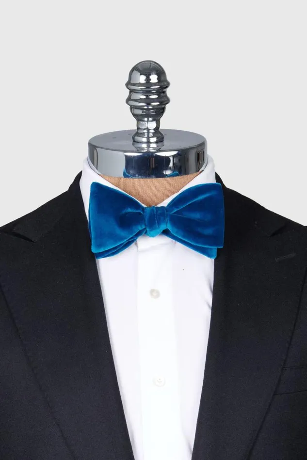 Mens Paul Stuart Formal Shop Blunt Edge Velvet Bow Tie Royal Blue Mens Paul Stuart Formal Shop Blunt Edge Velvet Bow Tie Royal Blue