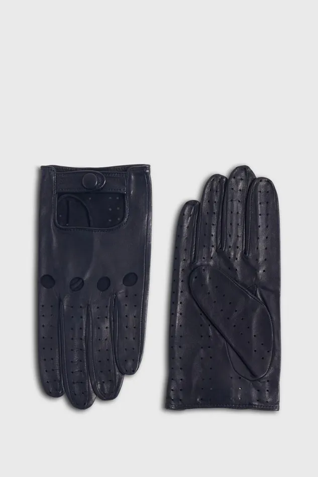 Mens Paul Stuart Gloves Nappa Leather Driving Glove Black