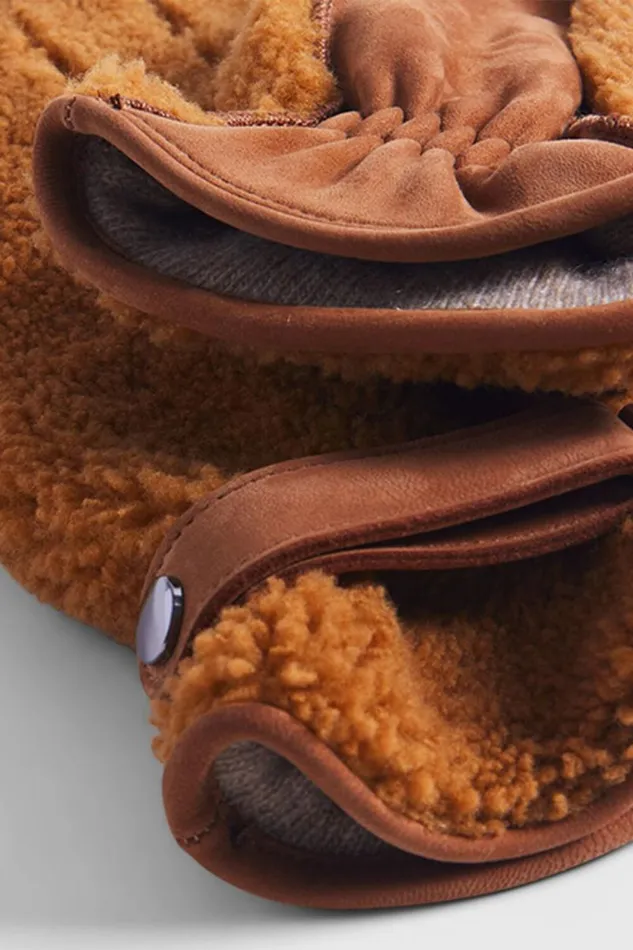 Mens Paul Stuart Gloves Shearling And Leather Gloves Tan Mens Paul Stuart Gloves Shearling And Leather Gloves Tan