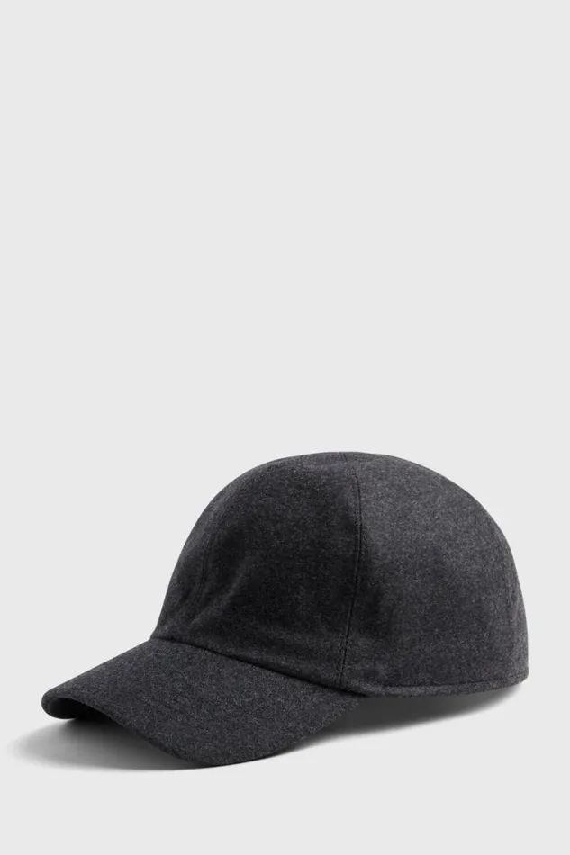 Mens Paul Stuart Hats Baseball Cap With Ear Flaps Grey Melange
