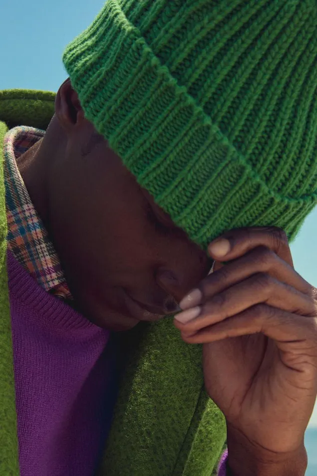 Mens Paul Stuart Hats Ribbed Wool Beanie Green Mens Paul Stuart Hats Ribbed Wool Beanie Green