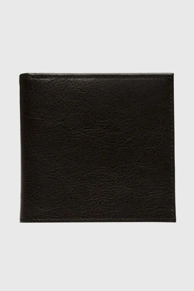 Mens Paul Stuart Lifestyle Hipster Vachetta Leather Wallet Black