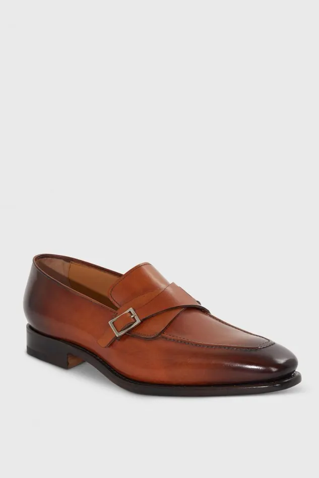 Mens Paul Stuart Loafers Gideon Single Monk Loafer Tan Mens Paul Stuart Loafers Gideon Single Monk Loafer Tan