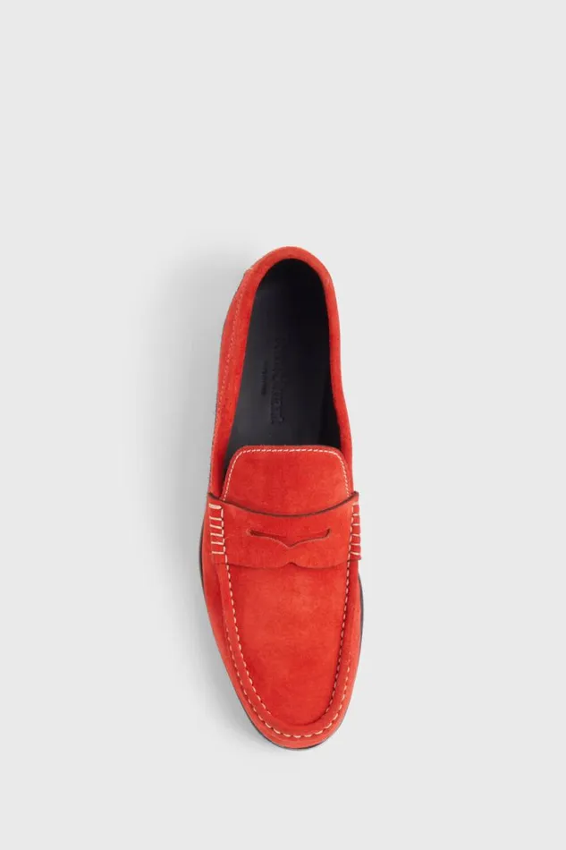 Mens Paul Stuart Loafers Mason Suede Loafer Red Mens Paul Stuart Loafers Mason Suede Loafer Red