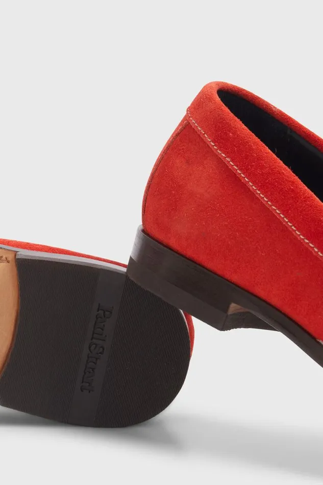 Mens Paul Stuart Loafers Mason Suede Loafer Red Mens Paul Stuart Loafers Mason Suede Loafer Red