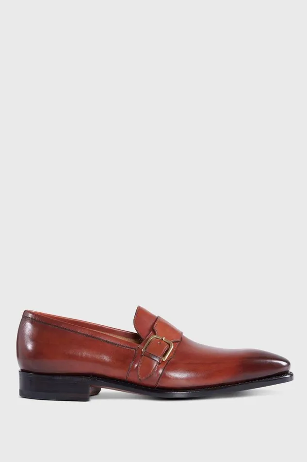 Mens Paul Stuart Loafers Scott Buckle Loafer Cognac