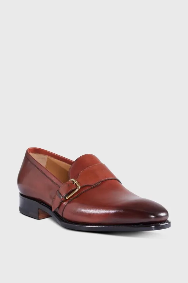Mens Paul Stuart Loafers Scott Buckle Loafer Cognac Mens Paul Stuart Loafers Scott Buckle Loafer Cognac