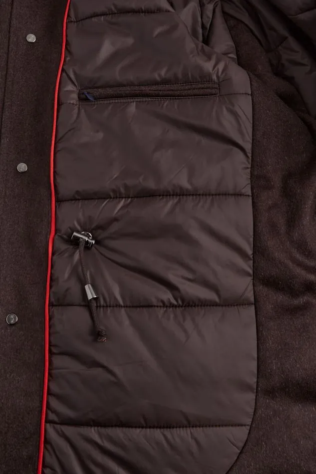 Mens Paul Stuart Outerwear Cashmere Parka With Hood Dark Brown Mens Paul Stuart Outerwear Cashmere Parka With Hood Dark Brown