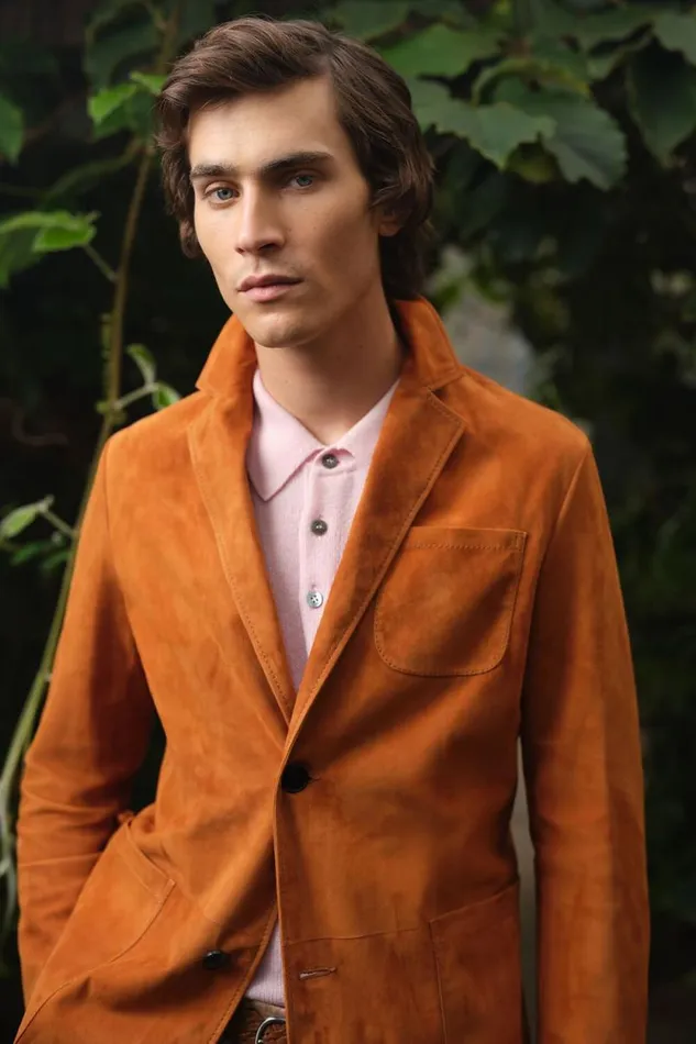 Mens Paul Stuart Outerwear Lamb Suede Jacket Rust Mens Paul Stuart Outerwear Lamb Suede Jacket Rust