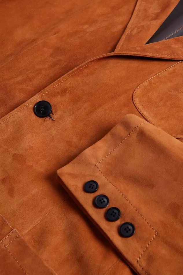 Mens Paul Stuart Outerwear Lamb Suede Jacket Rust Mens Paul Stuart Outerwear Lamb Suede Jacket Rust