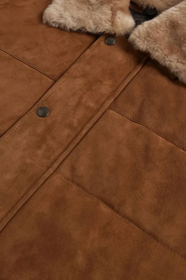 Mens Paul Stuart Outerwear Quilted Shearling Vest Tan Mens Paul Stuart Outerwear Quilted Shearling Vest Tan