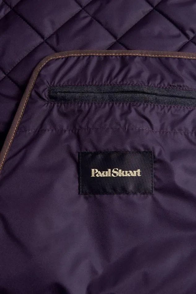 Mens Paul Stuart Outerwear Quilted Wool Vest Purple Mens Paul Stuart Outerwear Quilted Wool Vest Purple