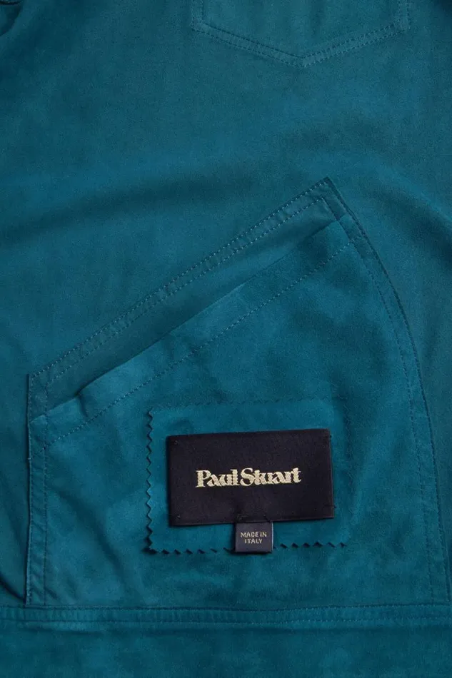 Mens Paul Stuart Outerwear Suede Jean Jacket Teal Mens Paul Stuart Outerwear Suede Jean Jacket Teal