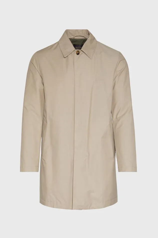 Mens Paul Stuart Outerwear Tailored Fit Raincoat Khaki