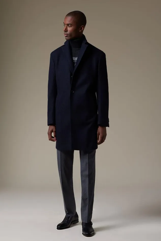 Mens Paul Stuart Outerwear Wool Herringbone Coat Navy Mens Paul Stuart Outerwear Wool Herringbone Coat Navy