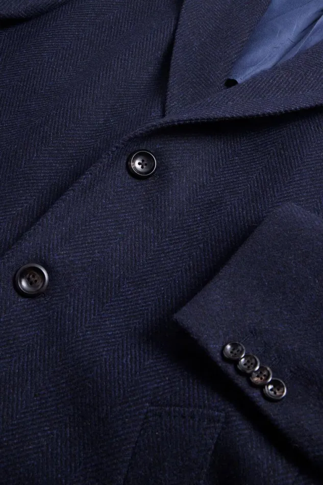 Mens Paul Stuart Outerwear Wool Herringbone Coat Navy Mens Paul Stuart Outerwear Wool Herringbone Coat Navy