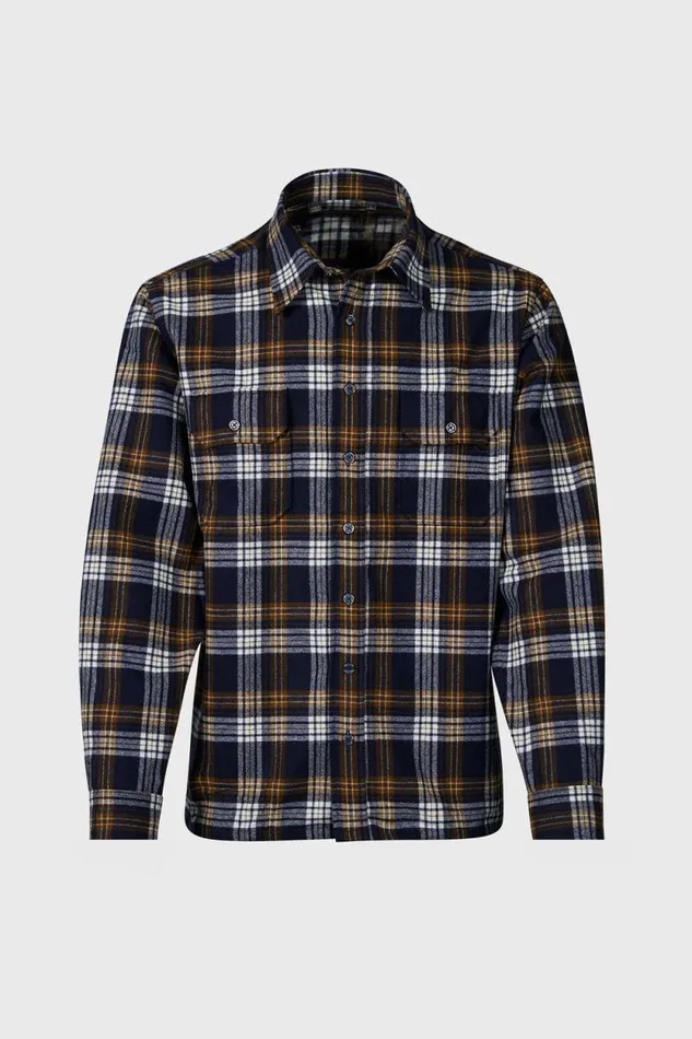 Mens Paul Stuart Outerwear Wool Plaid Overshirt Black
