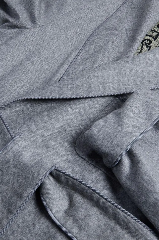 Mens Paul Stuart Pajamas and Loungewear Grey Herringbone Robe Mens Paul Stuart Pajamas and Loungewear Grey Herringbone Robe