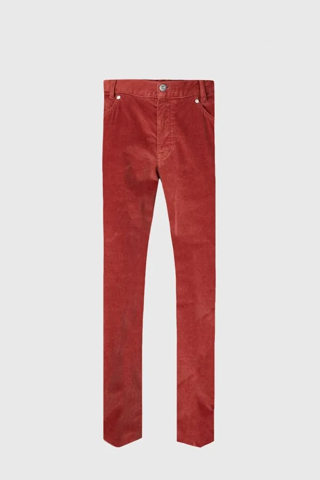 Mens Paul Stuart Pants Classic FivePocket Corduroy Trouser Rust
