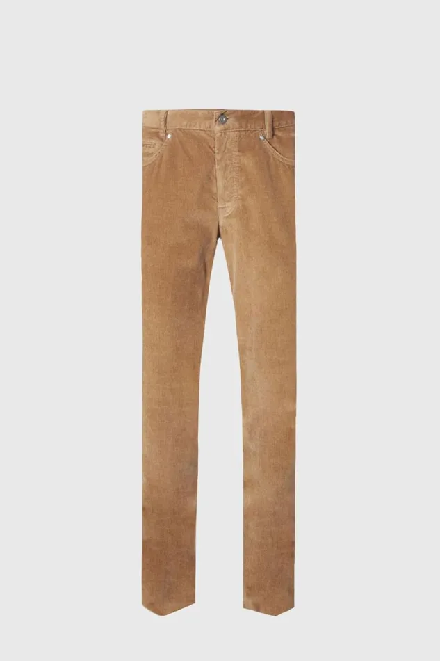 Mens Paul Stuart Pants Five Pocket Corduroy Trouser Camel