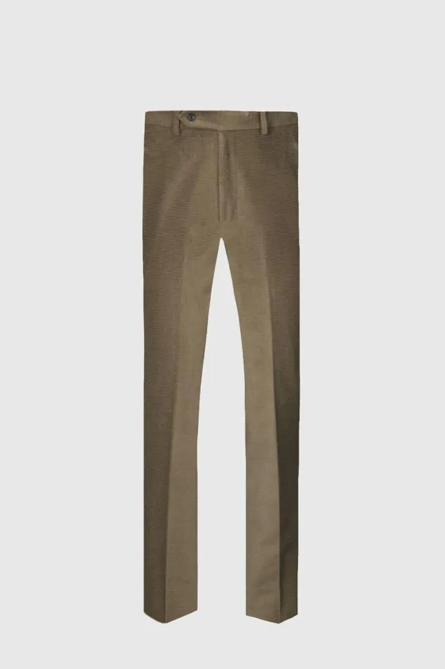 Mens Paul Stuart Pants James Horizontal Corduroy Trouser Light Olive