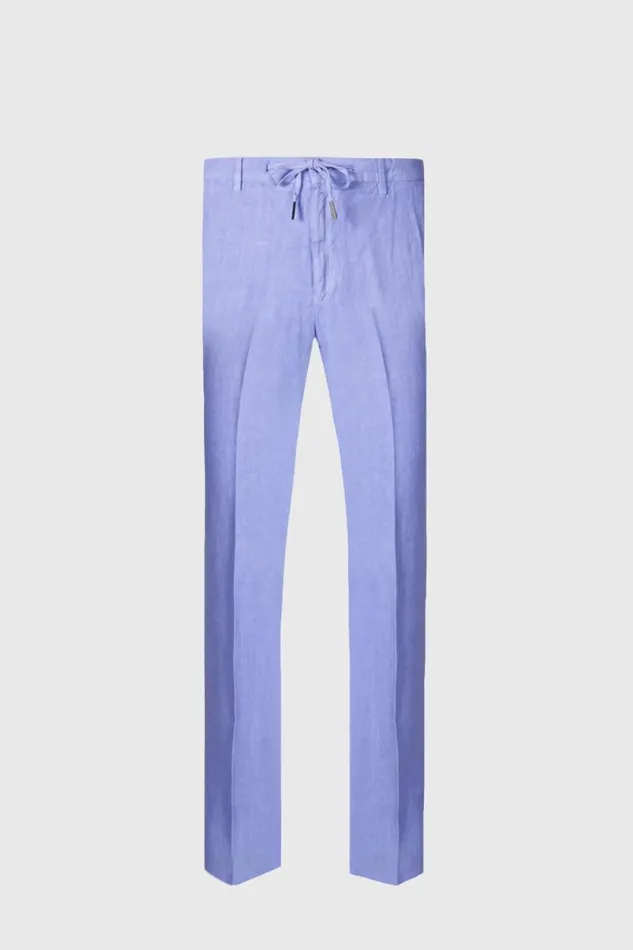 Mens Paul Stuart Pants Linen Drawstring Trouser Purple
