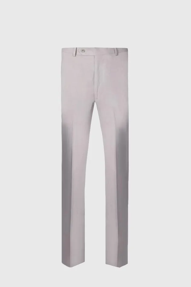 Mens Paul Stuart Pants LinenSilk Solid Dress Trouser Grey