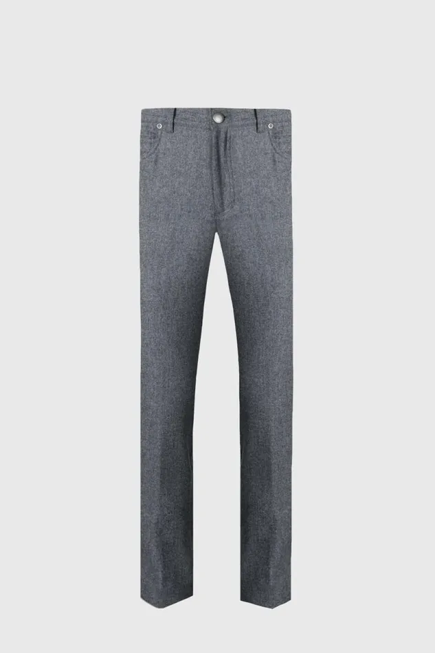Mens Paul Stuart Pants Merino Wool Five Pocket Pant Medium Grey