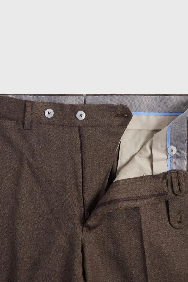 Mens Paul Stuart Pants Wool Soft Cavalry Twill Trouser Dark Brown Mens Paul Stuart Pants Wool Soft Cavalry Twill Trouser Dark Brown