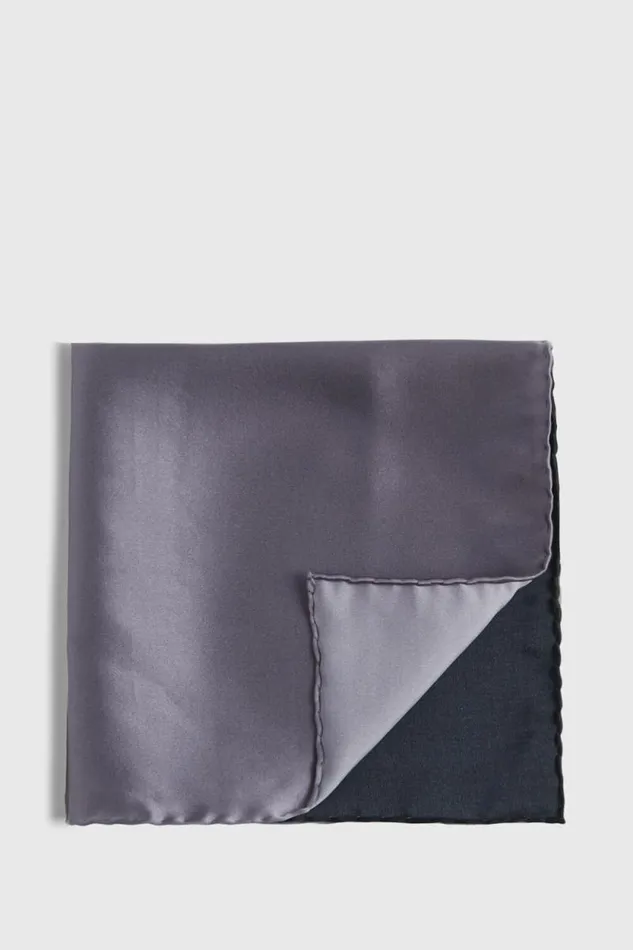 Mens Paul Stuart Pocket Squares Four Color Satin Pocket Square Black