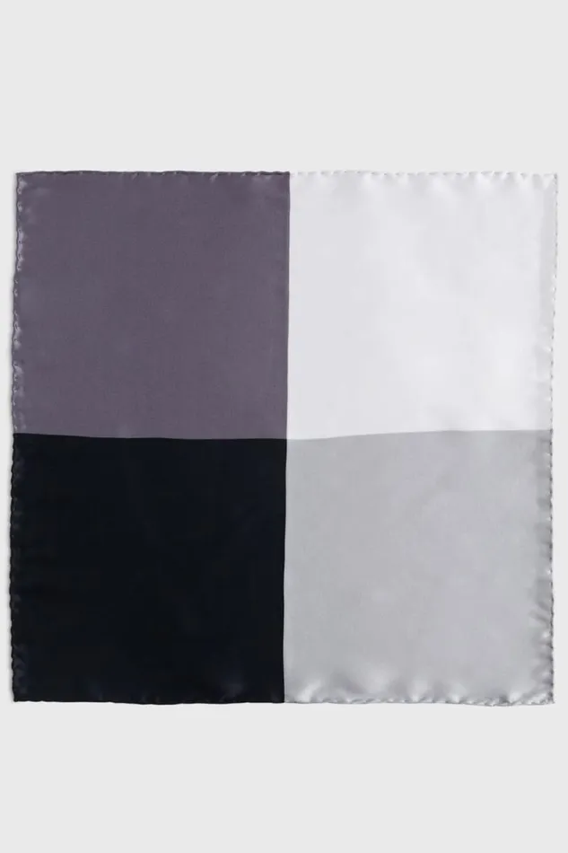 Mens Paul Stuart Pocket Squares Four Color Satin Pocket Square Black Mens Paul Stuart Pocket Squares Four Color Satin Pocket Square Black