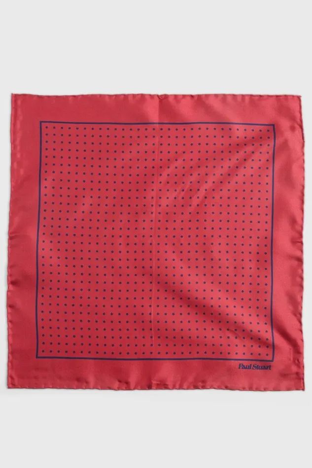 Mens Paul Stuart Pocket Squares Silk Twill Dot Print Pocket Square Rednavy Mens Paul Stuart Pocket Squares Silk Twill Dot Print Pocket Square Rednavy